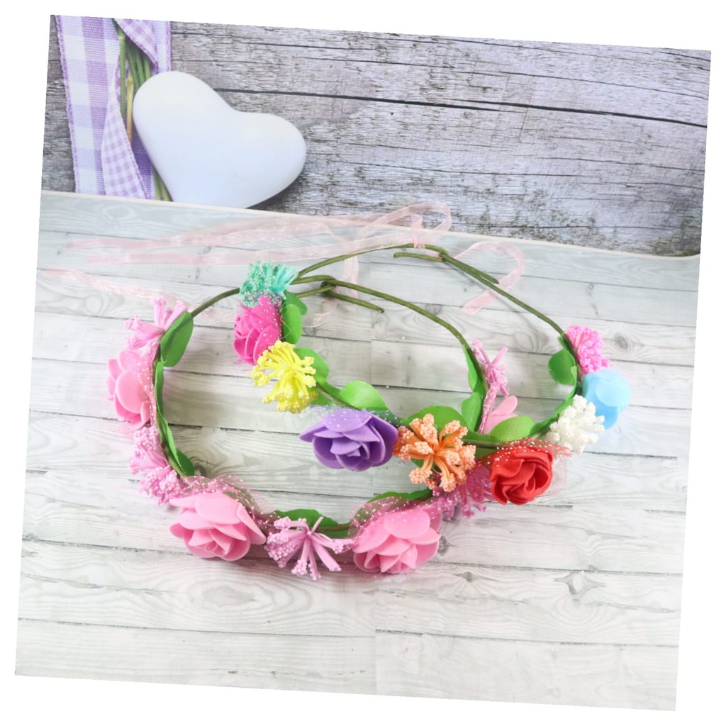 Bando FLOWER CROWN berlampu/ Mahkota Bunga Boho Warna Pelangi  untuk Pesta cantik Tokopelaniginicer