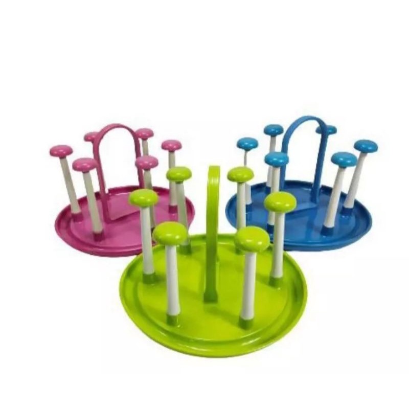 Tempat Gelas / Rak Stand Glass Plastik  Bulat