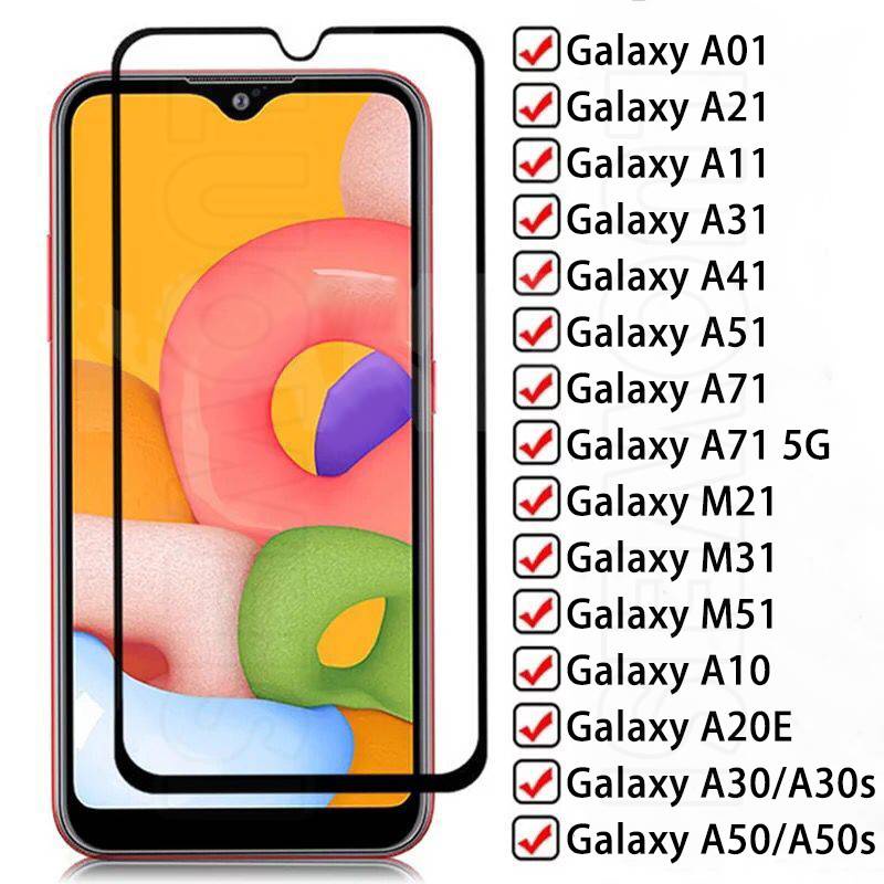 11D Protective Glass For Samsung Galaxy A51 A71 A50 A01 A11 A21 A31 A41 M21 M31 M51 A10 A20E A30 Screen Protector Tempered Glass