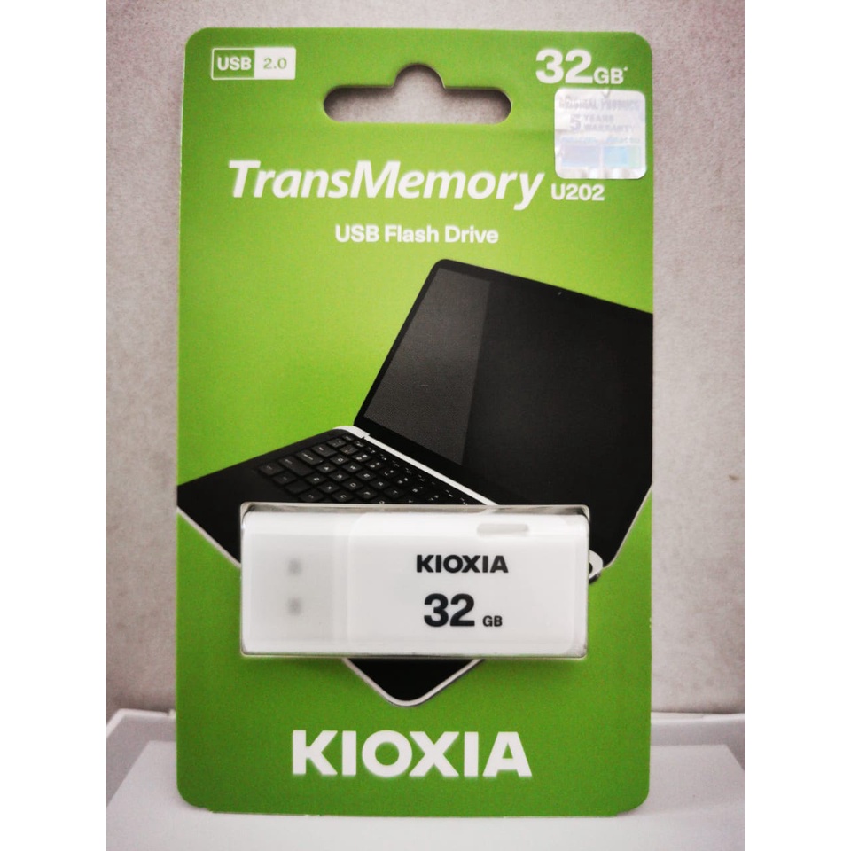 FLASHDISK KIOXIA 32GB USB 2 100% ORIGINAL JAPAN (TOSHIBA REBRANDING)-Putih
