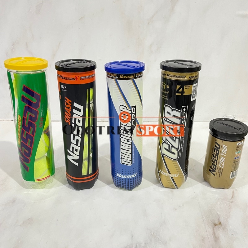 MN Bola Tenis NASSAU CHAMPIONSHIP Pro EXTRA DUTY Czar 4 Tour 36 Smash Tennis Ball Orinal