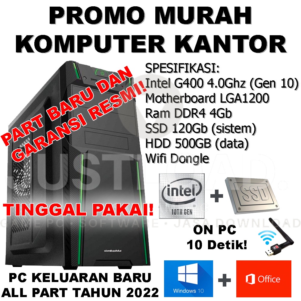 [BARU] KOMPUTER KANTOR PC KANTOR CPU STANDAR PART BARU GARANSI RESMI! KOMPUTER MURAH CPU KANTOR PC S