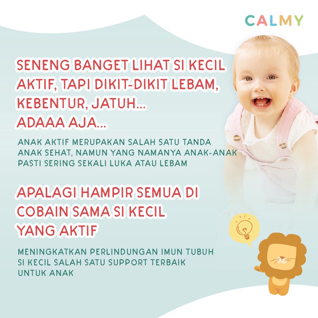 Calmy Active Kids - Minyak Balur Premium Untuk Membantu Meningkatkan Daya Tahan Tubuh Anak Immune Booster Dan Meredakan Memar Anak