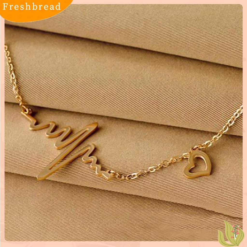 【Fresh】❀Women Fashion ECG Love Heart Pendant Necklace Charm Clavicle Chain Jewelry Gift