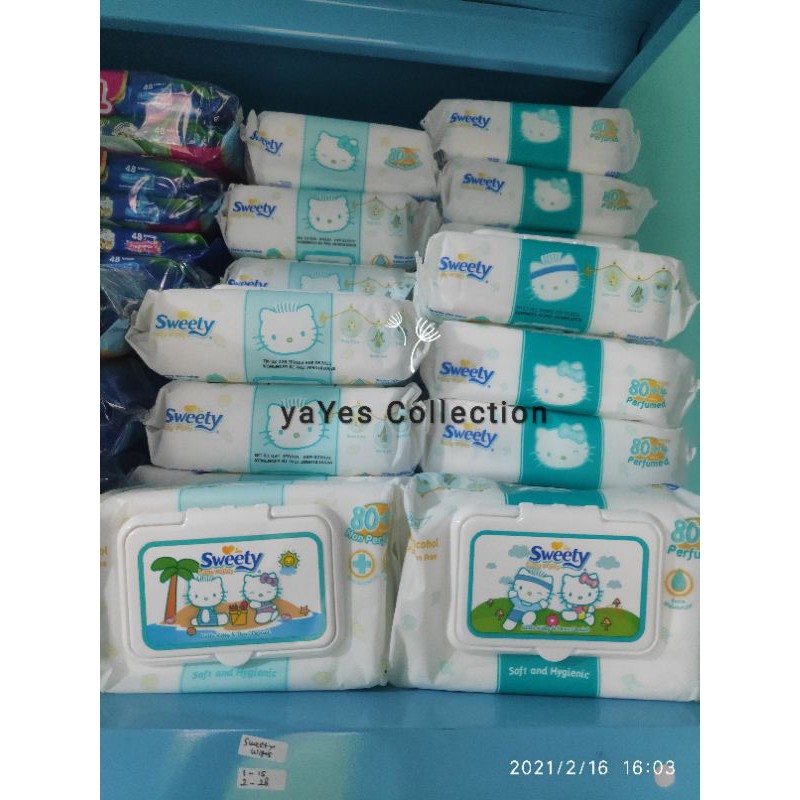 Tisu sweety tissue basah bayi anti bacterial non parfumed non alkohol baby wipes 84 - 72 sheets