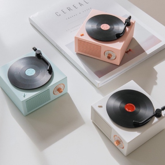 SPEAKER VINYL RECORD RETRO PLAYER PREMIUM UNIQUE Wireless Portable Bluetooth Subwoofer Audio Cerdas