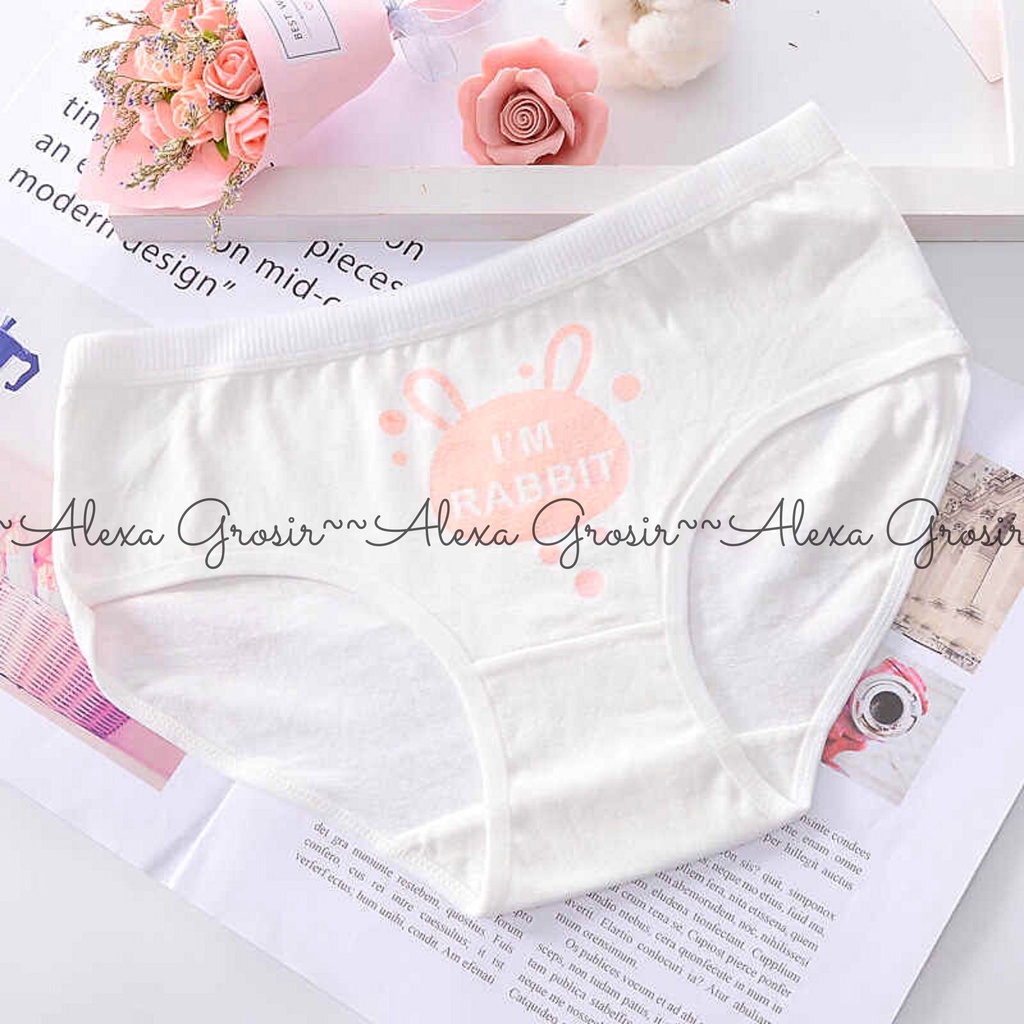 Celana dalam  wanita Rabbit kelinci Underware Daleman cewek import  kualitas bagus Size M - ALEXAGROSIR