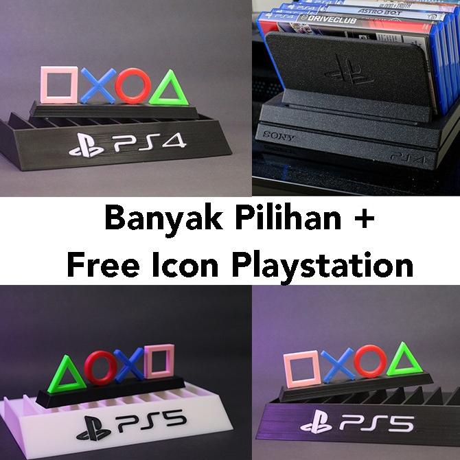 Storage Rak Stand Tempat Kaset Game PS5 GRATIS ICON PLAYSTATION