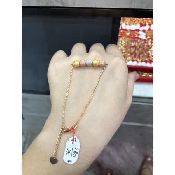 Gelang bola 3 warna emas asli kadar 375/8k