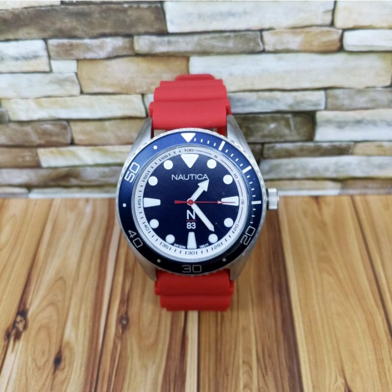 Jam tangan pria NAUTICA NAPFWF116, tali rubber, ORIGINAL, bergaransi resmi internasional.