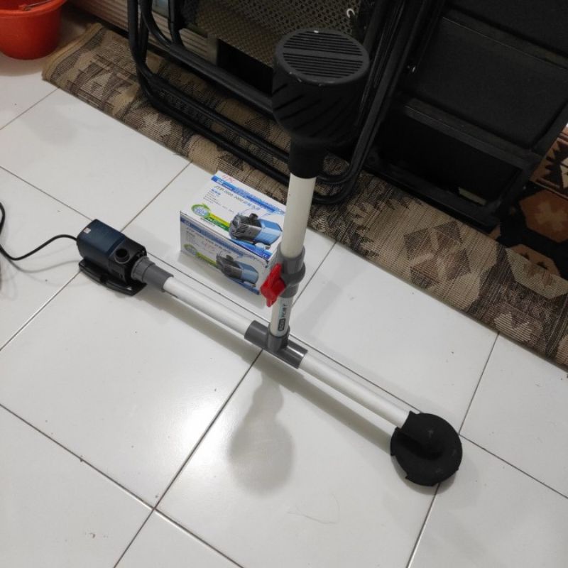Vacum Bottom Drain + Skimmer Floating + Pompa Sunsun KTM 5800
