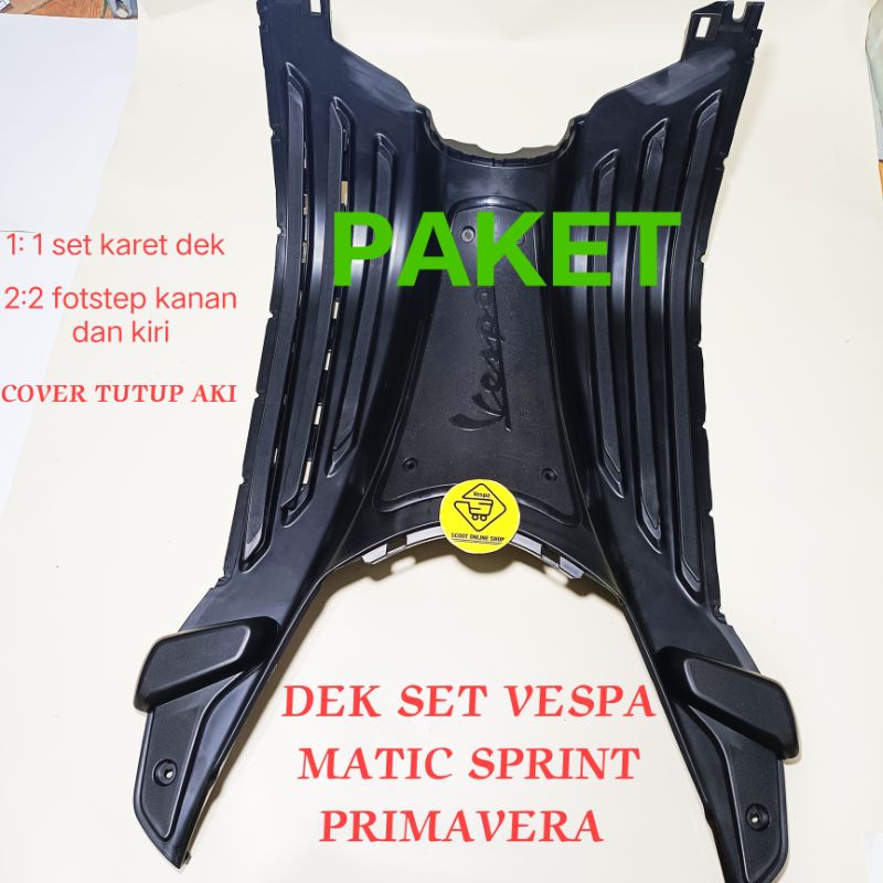 FootBoard Vespa Sprint Set / Dek Lantai Vespa / Dek Bawah Vespa Sprint Primavera Komplit