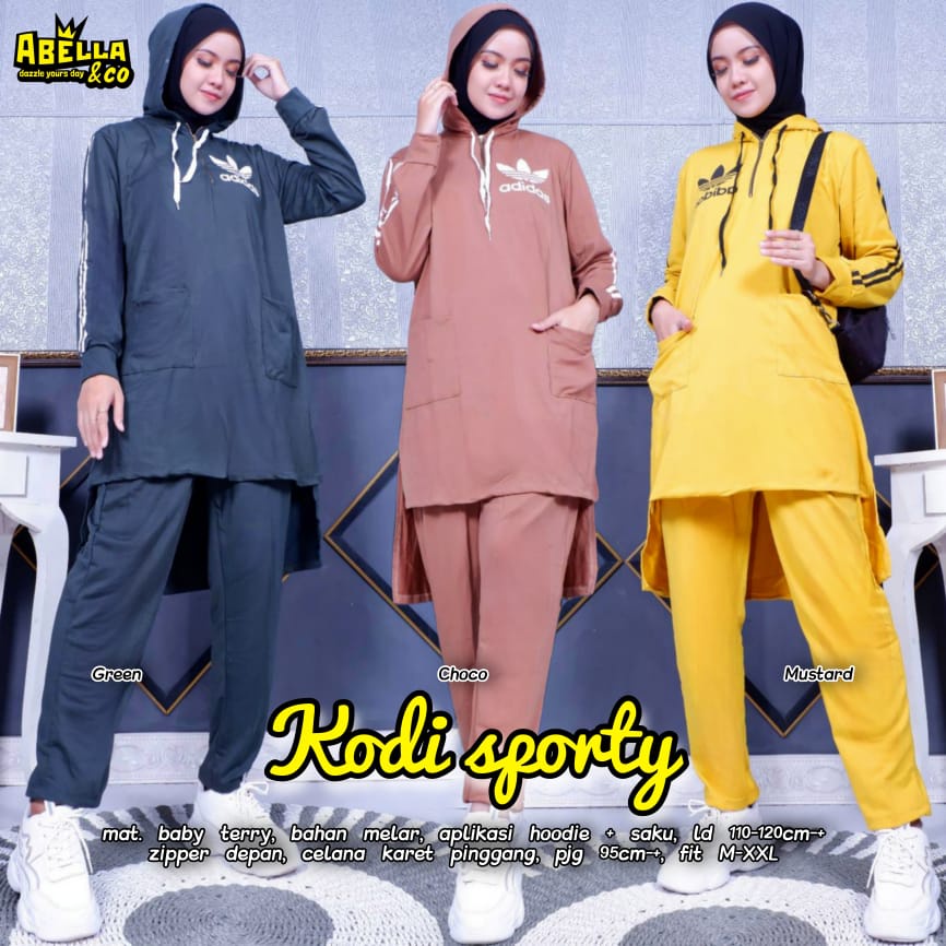 SETELAN KODI / 11.2 / BAHAN BABYTERRY HQ / LD 110-120 CM / LP 65-95  / FIT M-XXL / ONE SET SPORTY / ABELLA