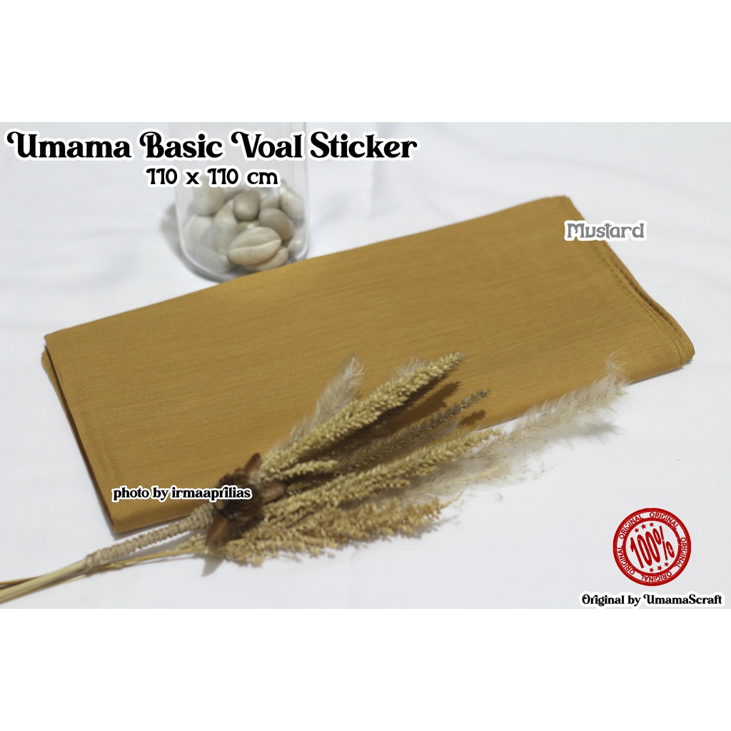 Hijab Basic Voal Umama Jilbab Segi Empat Polos Umama Kerudung Polos Segi Empat Part 2-MUSTARD