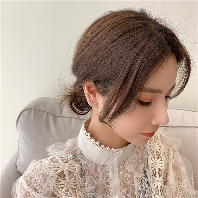 [ACKER] Dongdaemun Desain Anting Aliran Bintang S925 Jarum Perak Ear Studs Gaya Keren Elegan