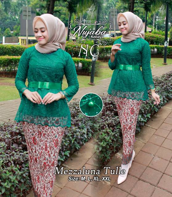 TERBARU!!! setelan kebaya bordir tille mutiara / kebaya modern / kebaya tunangan / dusty / abu /gold