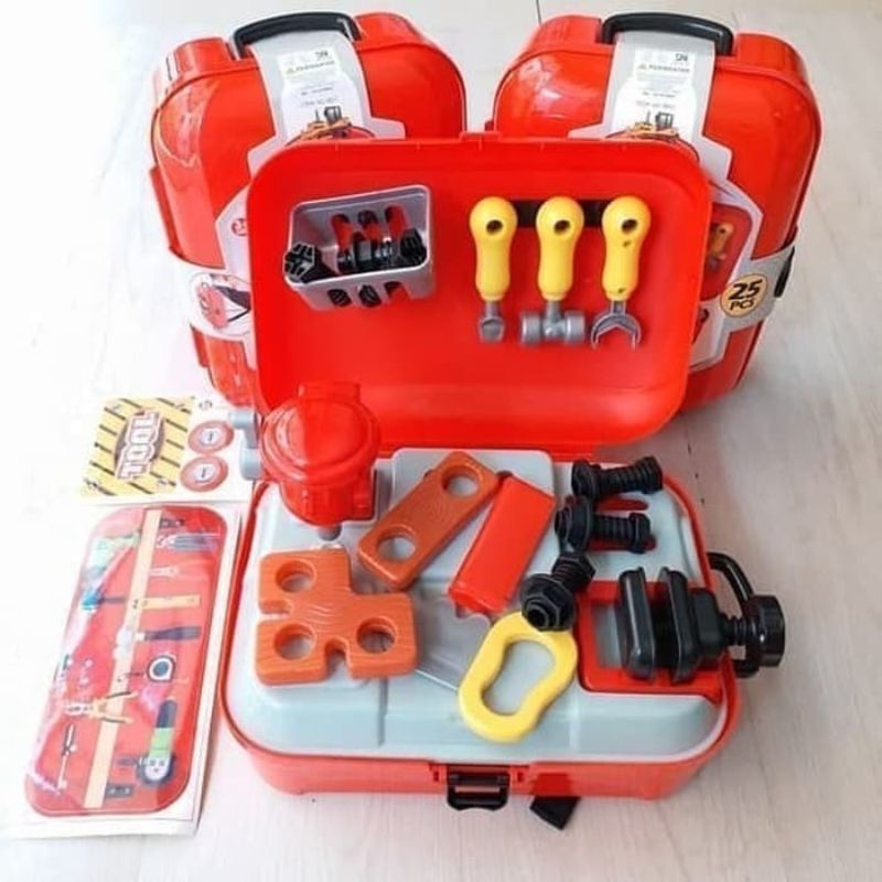 Mainan Tools Set Koper - Perkakas Pertukangan Box Anak Edukatif