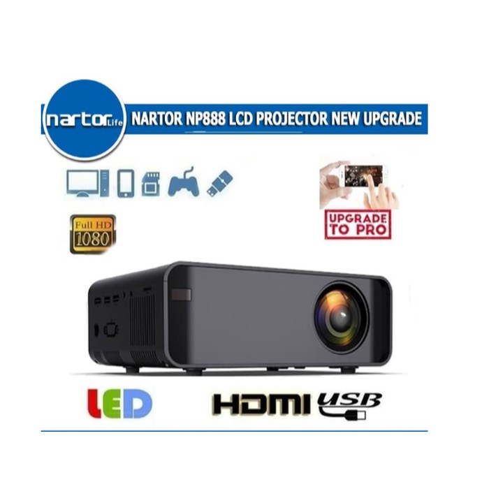NARTOR NP888 PROYEKTOR 2000 LUMENS VS CHEERLUX C6 C7 TV TUNER