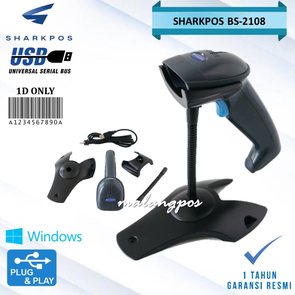 [SALE] BARCODE SCANNER BS2108A 1D STAND AUTOSCAN SCANNER BARCODE USB BS-2108A MURAH TERBARU