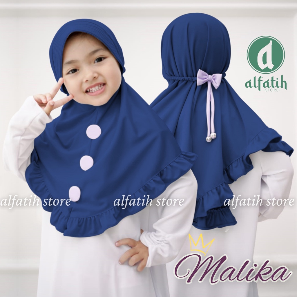 ALFATIH STORE / Hijab Anak Malika Jersey / variasi kancing depan / Jilbab anak murah