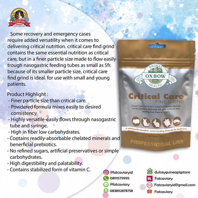 OXBOW CRITICAL CARE fine grind 100gr murah