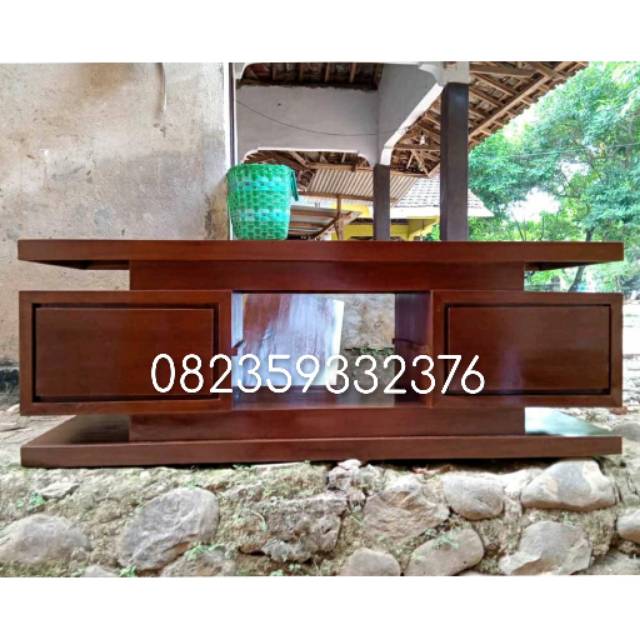 Meja tv minimalis tempat tv jati
