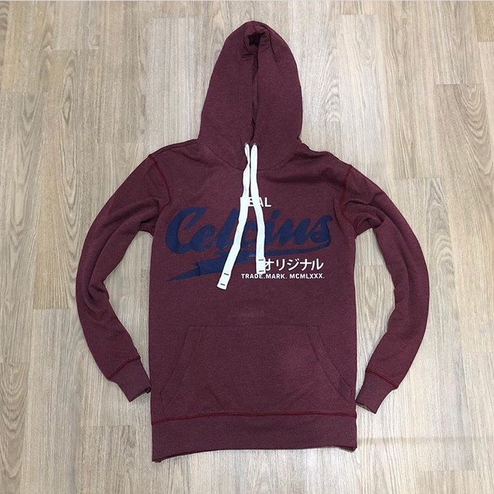 Hoodie Pullover CELCIUS Slim Stretch Pullover Hoodie Maroon Original
