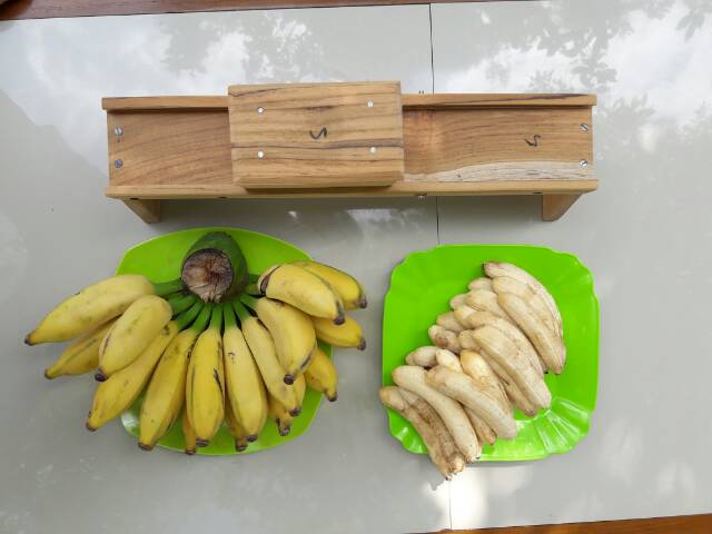 Pengiris Pemotong Perajang Keripik Pisang Kayu Jati Pengiris Serbaguna Termurah