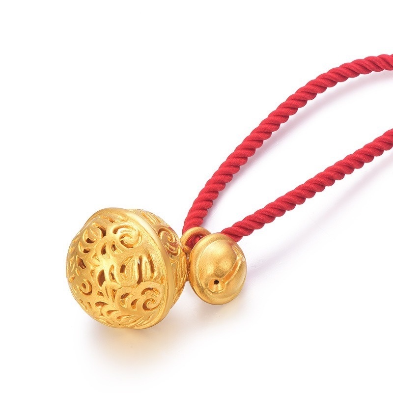 [Ready Stock]Fashion Gold-Plated Carved Bell Pendant Necklace