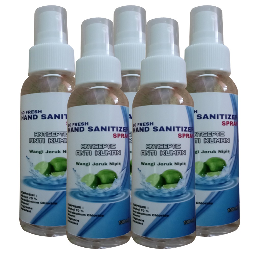 SO FRESH HAND SANITIZER SPRAY 100 ML ISI 5 PCS