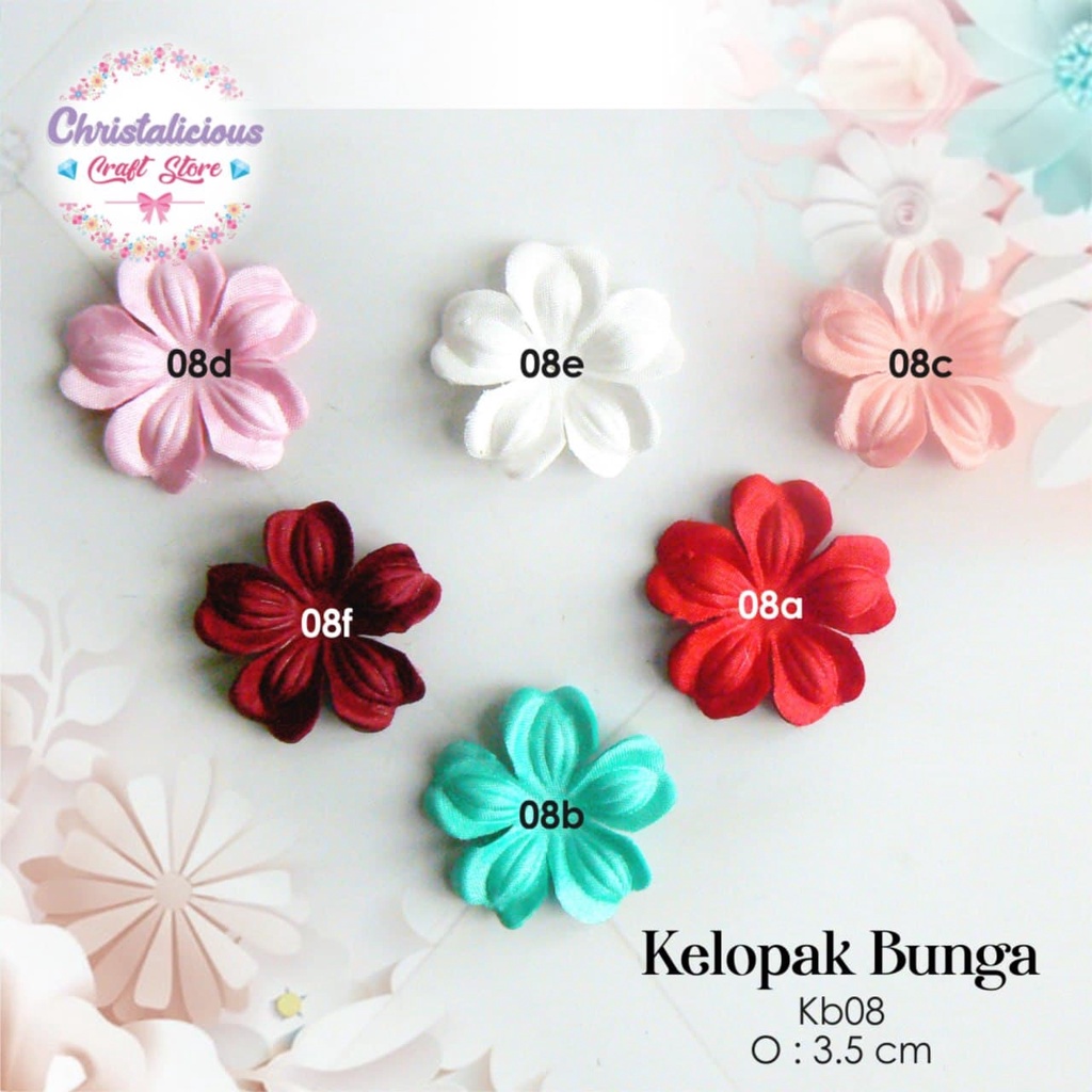 Kelopak bunga Kb08 , bunga hanna, bunga sakura, kelopak bunga craft, kelopak tempel, kelopak jahit, 