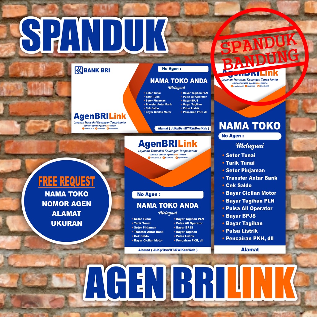 SPANDUK BRI LINK / BACKDROP BRI LINK / PROMOSI TOKO BRI LINK