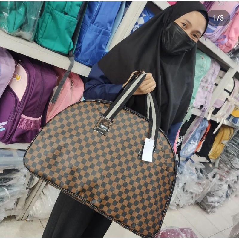 Travel Bag Tas pakaian Catur Coklat / Travel Bag Tas pakaian T1002