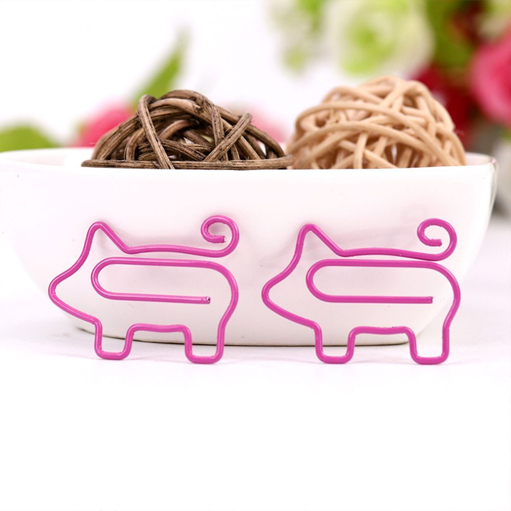 QUINTON Hollow Pig Clips Bookmark Paper Clip Letter Office School Supply Cartoon Metal Pink/Multicolor