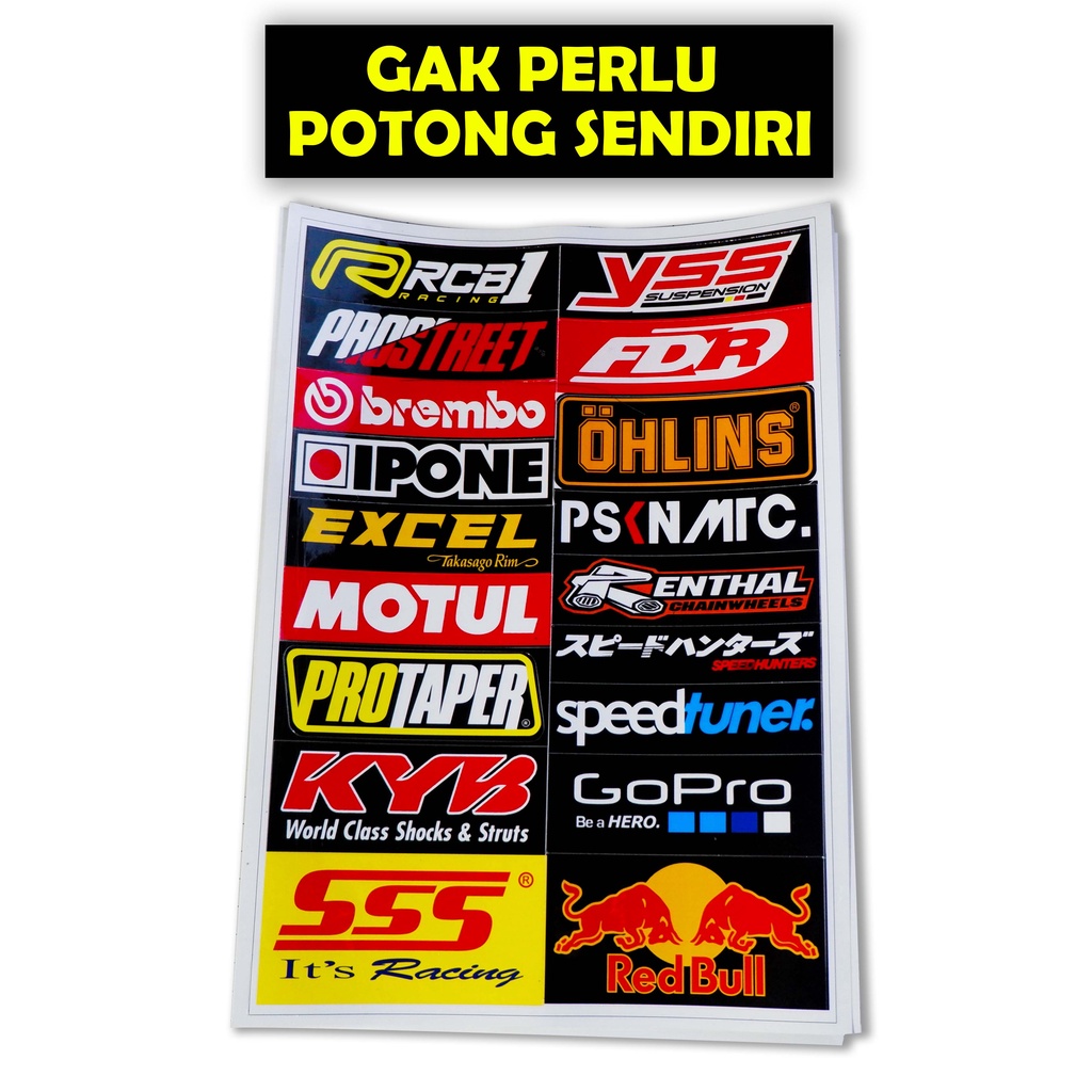 Stiker Pack Sponsor Racing, Stiker Motor, Sticker Motor, Stiker Motor Keren, Stiker Racing Motor, Stiker Sponsor Racing, Sticker Racing (Pack4)