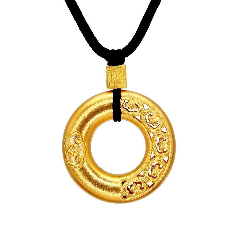 [Ready Stock]Fashion Hollowed-out Pendant Ring Necklace