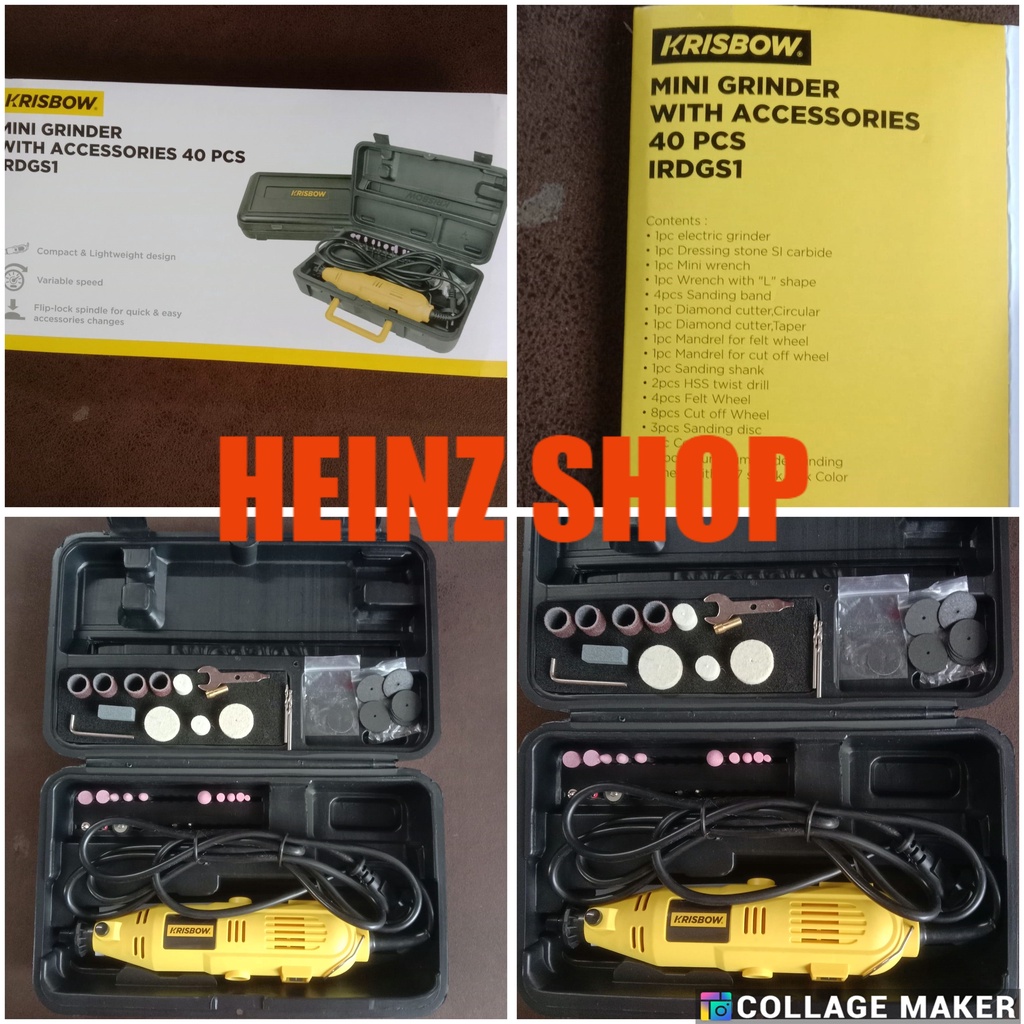 KRISBOW MINI GRINDER WITH ACCESSORIES 40 PCS ORIGINAL KRISBOW GERINDA GURINDA MINI ISI 40 PCS