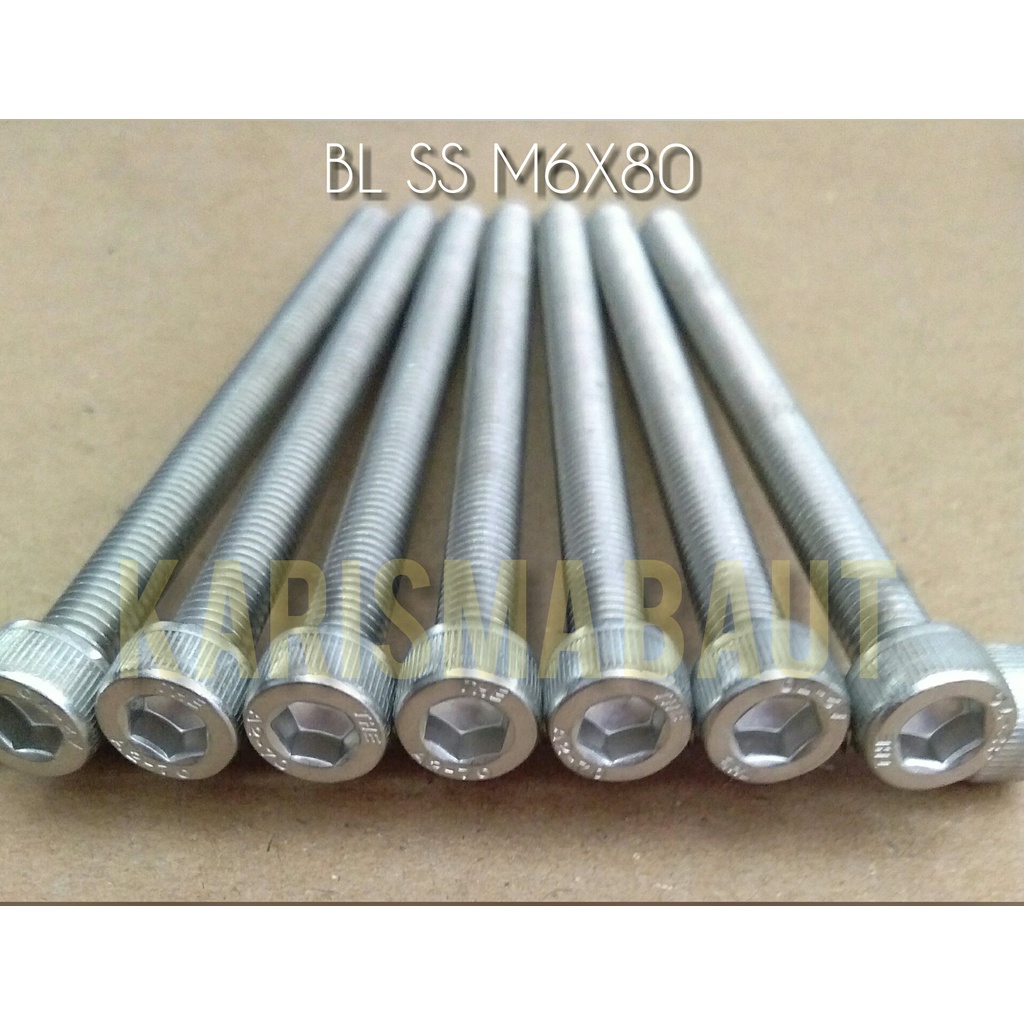 Baut L stainless steel m6 x 80 / BL SS 6x80 (kunci L m5)