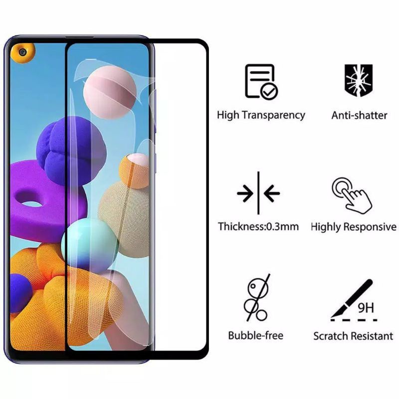 Tempered Glass Samsung Galaxy A21s Full Screen Protector Premium Quality