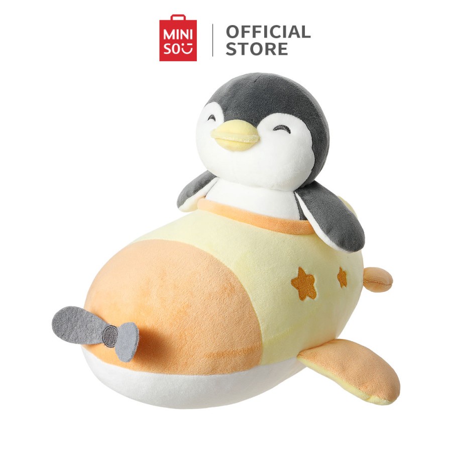 MINISO Boneka Penguin Pesawat Terbang Plush Toy Lucu Mainan Mewah - Hitam