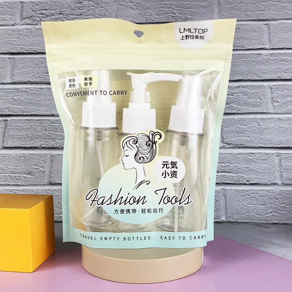 Travel Botol Set 3PCS ( 2 Botol Spray 1 Botol Pump ) Traveling Bottle Set TOP-147