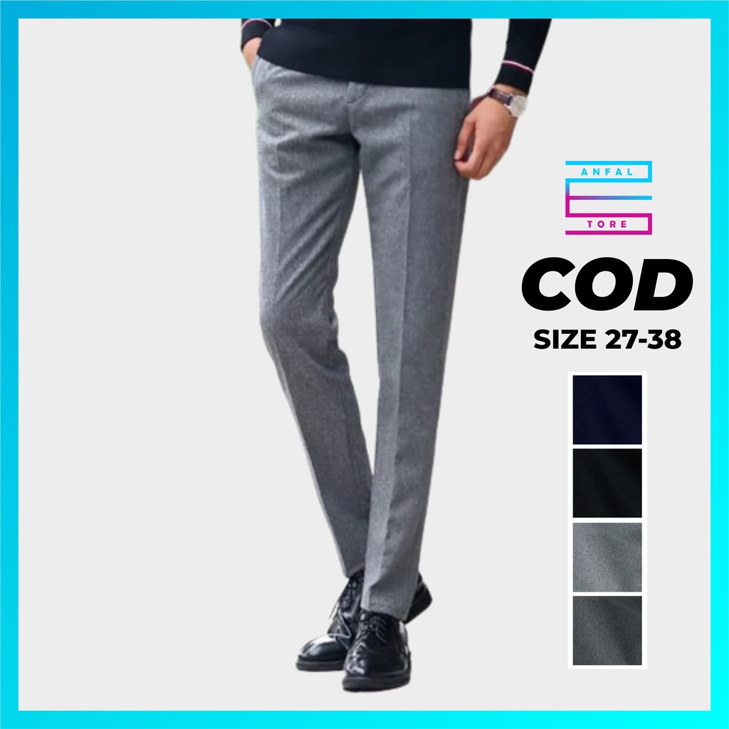 Celana Kantor Formal Kerja Pria Slimfit Bahan Premium