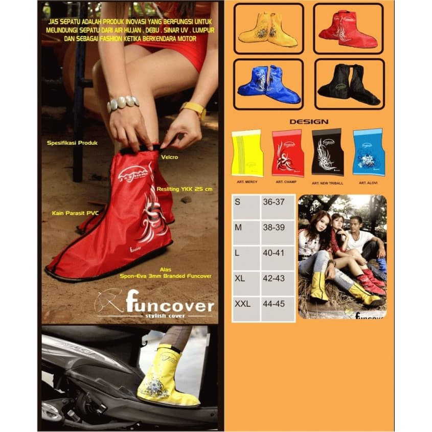 FUNCOVER Jas hujan sepatu cover shoes anti air