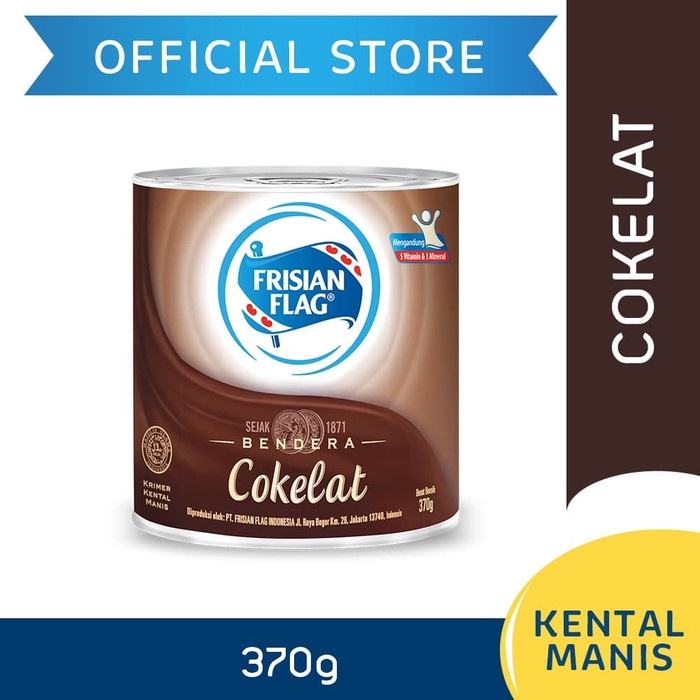 

Susu Kental Manis Frisian Flag Kaleng Cokelat 370g Susu Bendera Coklat