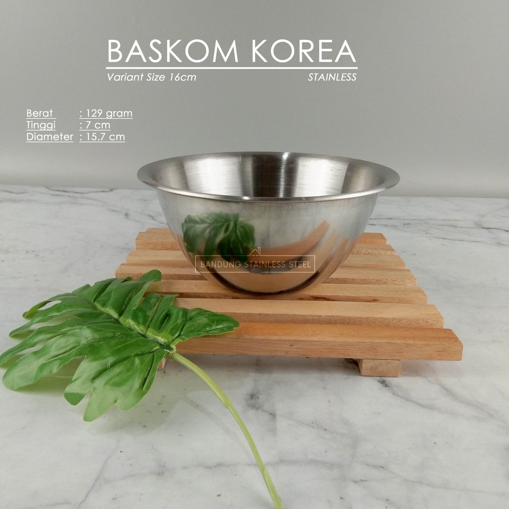 Baskom Korea stainless steel 14cm 16cm elegan tebal kecil cuci tangan dov