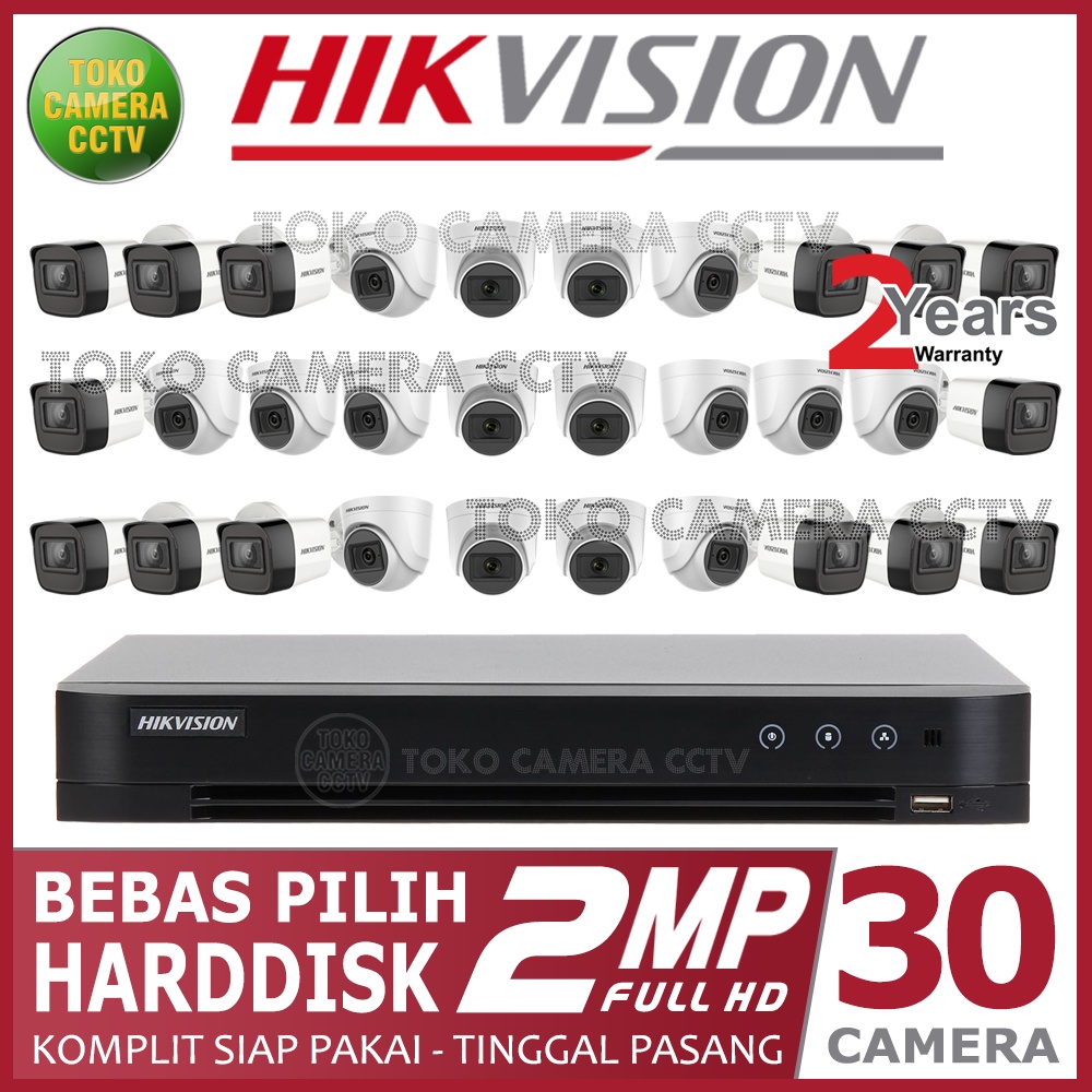 PAKET CCTV HIKVISION 2MP 32 CHANNEL 30 KAMERA