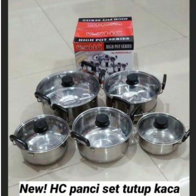 Panci Set tutup Kaca HC