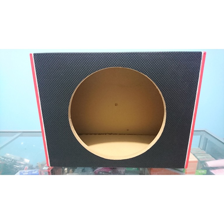 BOX SUBWOOFER MOBIL 12 INCH MDF TEBAL LAPIS KAIN JOK BLACK RED