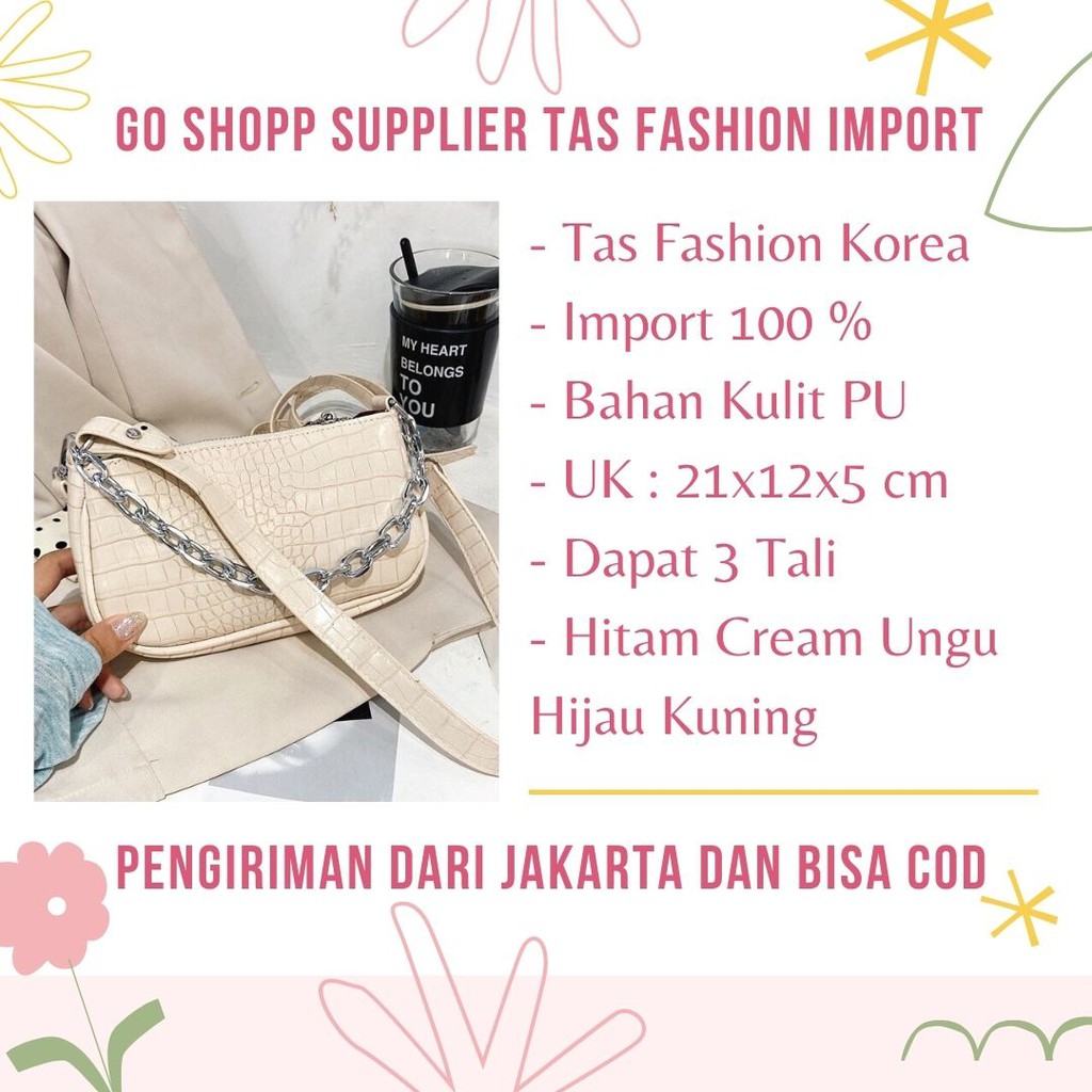 Tas Selempang Mini Croco 3 Tali Fashion Wanita Terbaru - Tas Fashion Wanita Croco Kekinian [SL46]