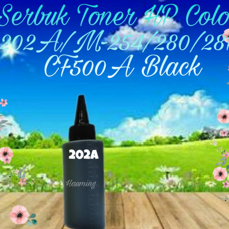 Serbuk Toner HP 202A M254 M254dw M280 M280nw M281 M281dw M281fdw M281cdw CF500A Black 1x Isi